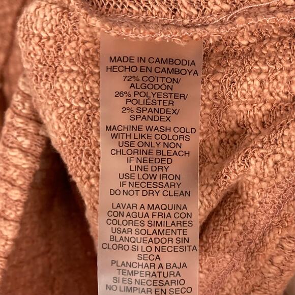 NWOT TWO BY VINCE CAMUTO Cardigan S Burnt Orange Slub Knit Raw Hem Cotton Blend - Picture 6 of 9